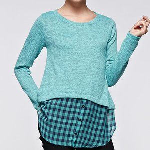 Mint Plaid Layered Tunic